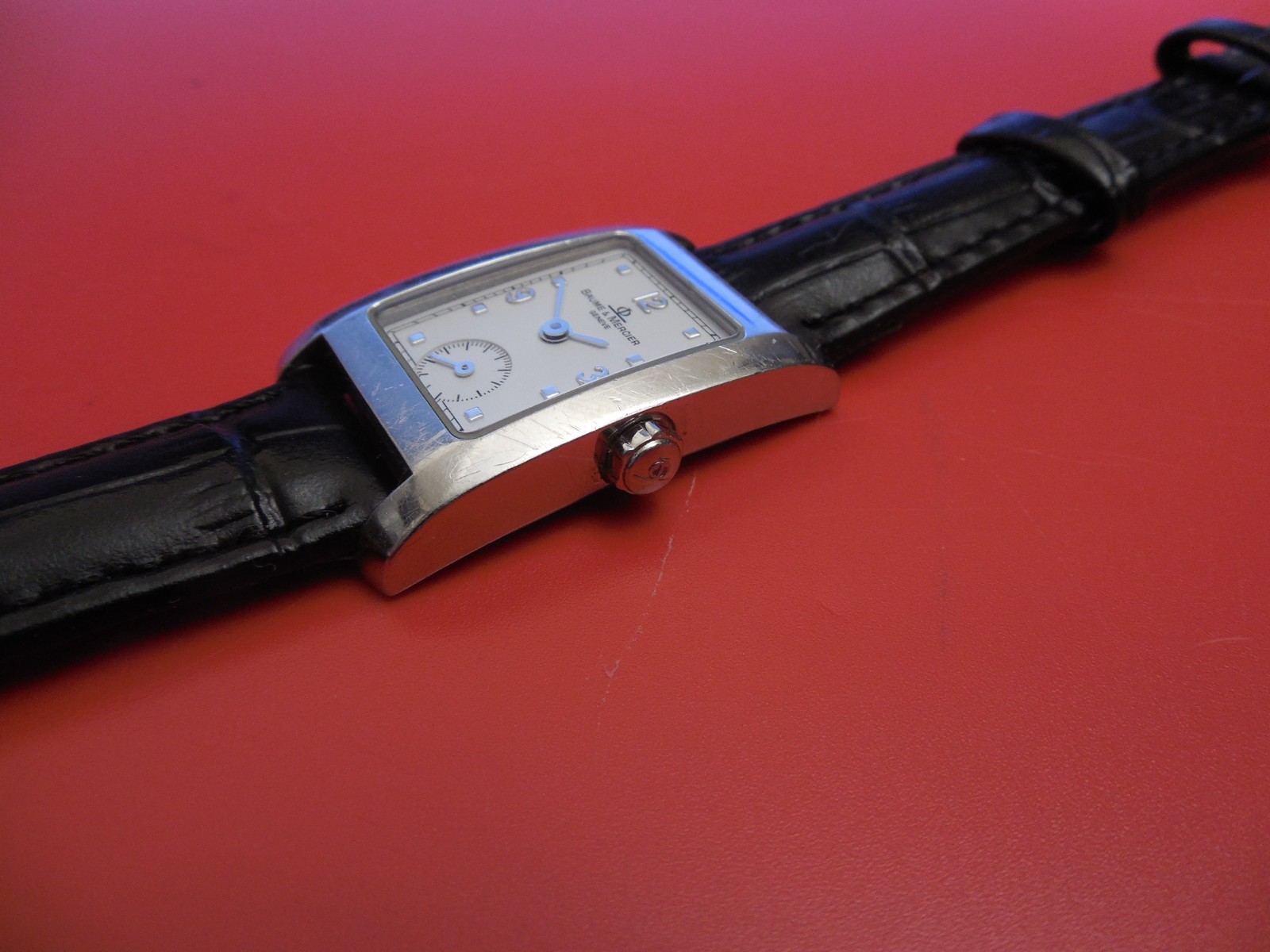 BAUME MERCIER SOLID STEEL 20MM WIDE STEEL HAMPTON WATCH WITH SUB SECOND