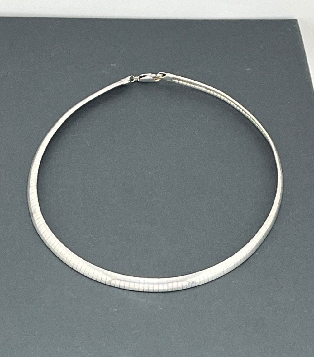 Sterling Silver Omega Chain Necklace 16″ Long 1/4″ Inch Wide 25 Grams