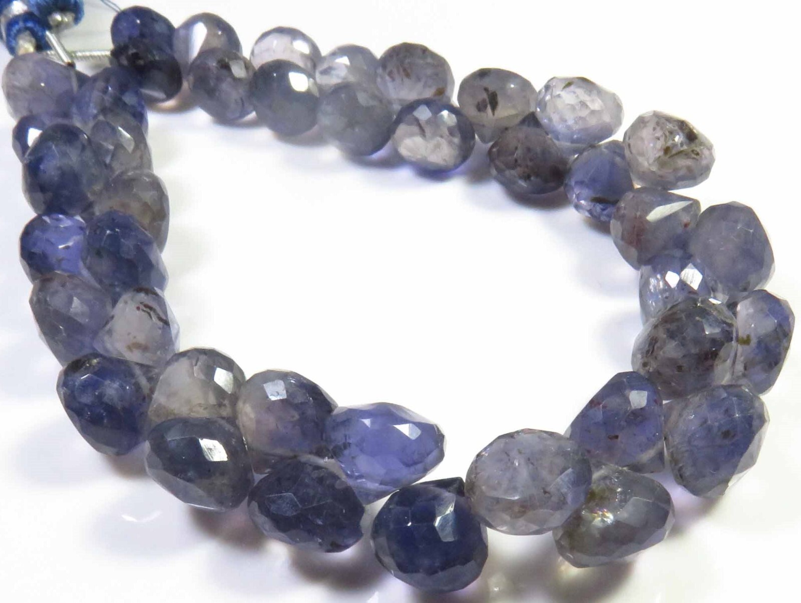 Blue Gems Faceted Beads 7.5″Strand Natural Iolite Onion Beads 8-8.5mm GV-3085