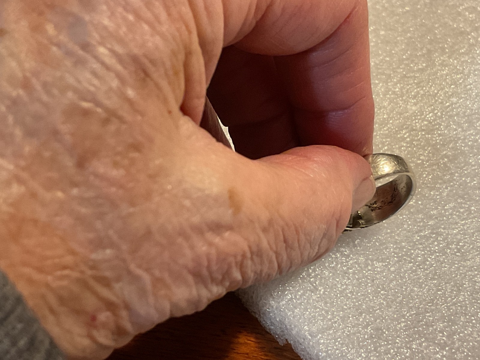 ANTIQUE 14K Gold & Sterling Aquamarine ? Stone SZ 6.5 Ring 7.69 Grams