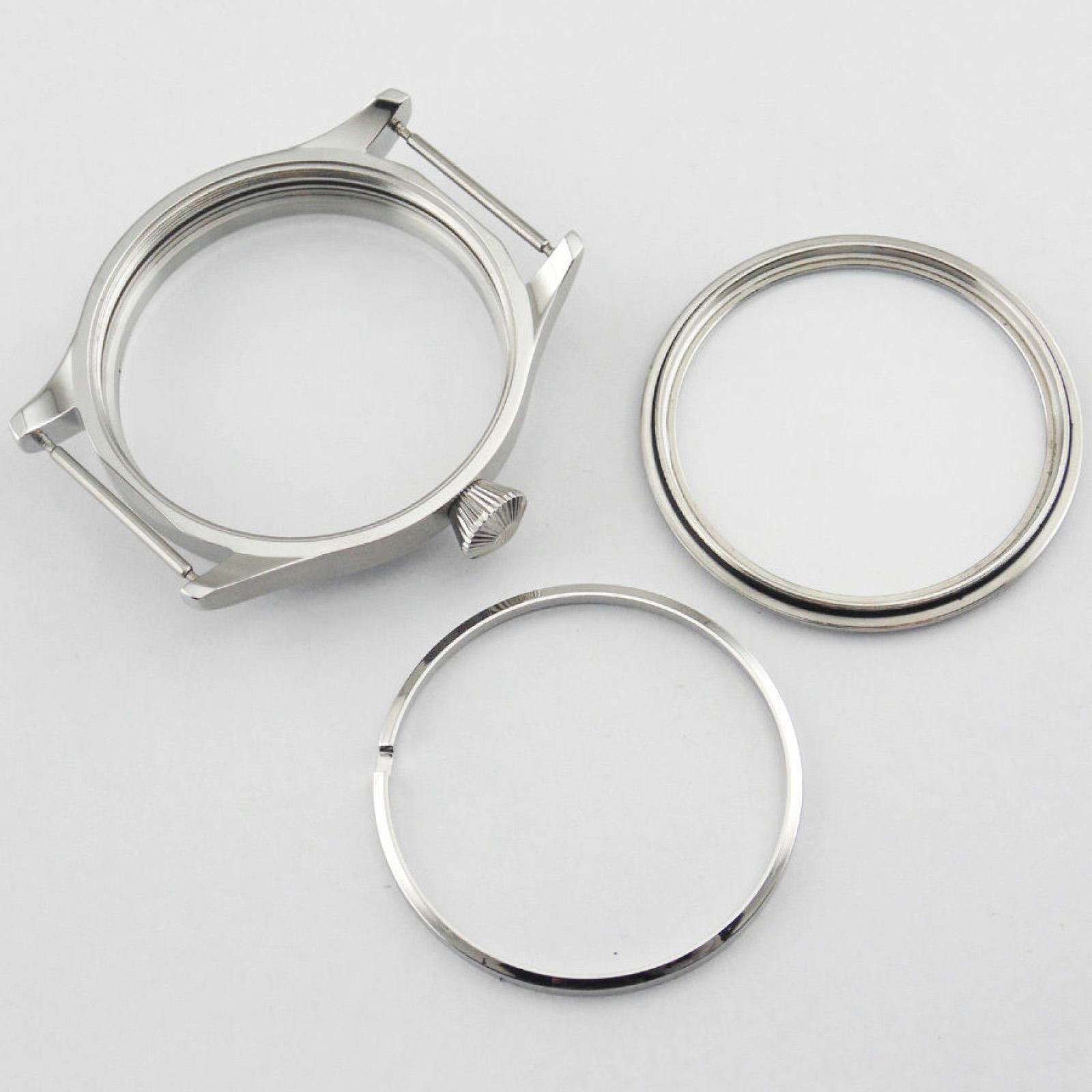 Corgeut 44mm stainless Steel Case For Seagull ST36 6497/6498 mechanical watch