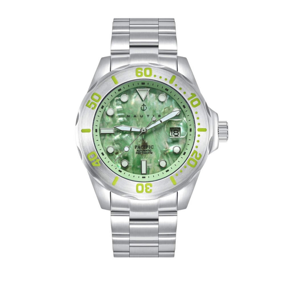 Pacific Automatic Green Mother-Of-Pearl Dial / Stainless Steel Bracelet Green Mo