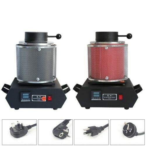 1/2/3KG Electric Metal Melting Furnace Melter Gold Silver W/Heat Protection &ACC