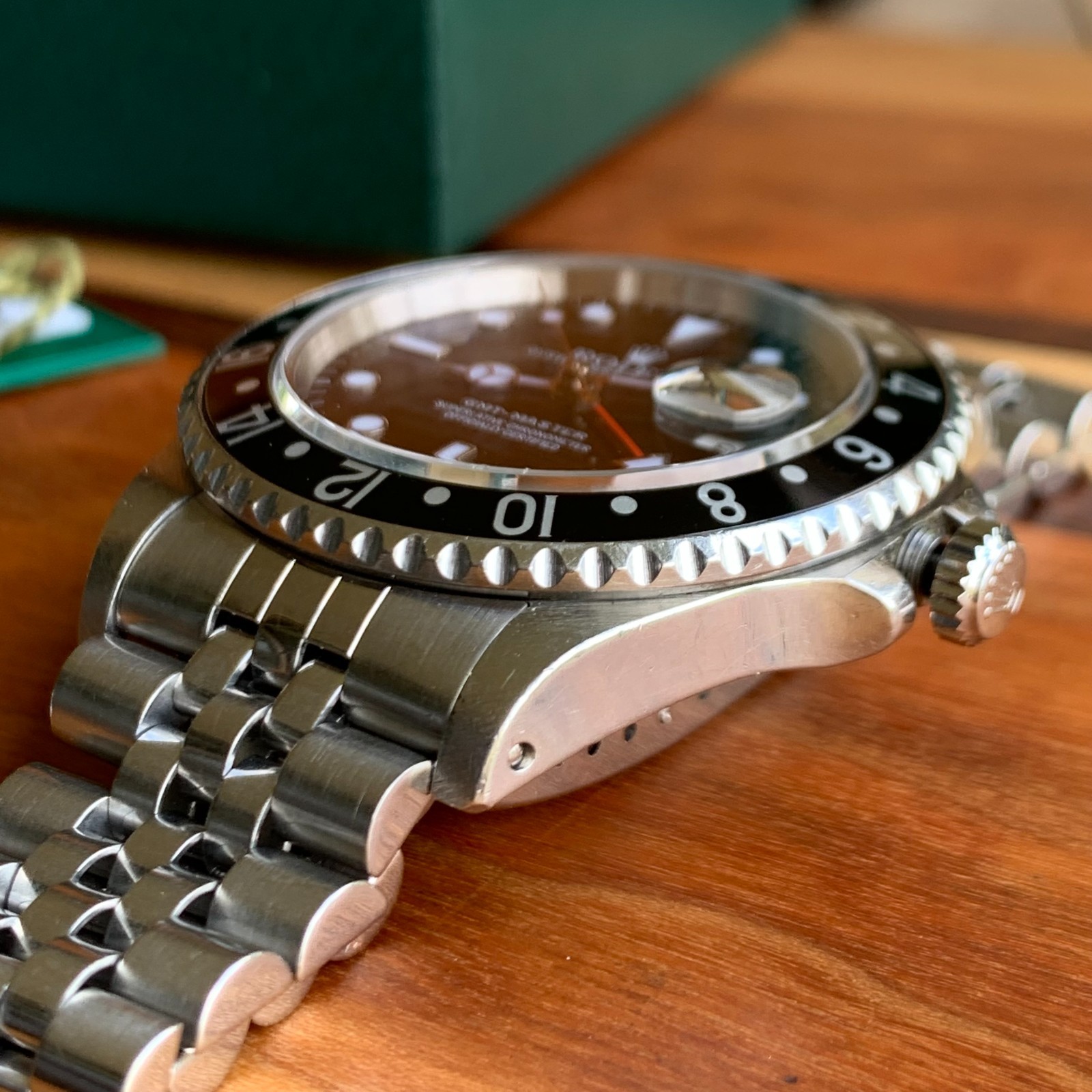 1998 Rolex GMT-Master Ref. 16700 on Jubilee Watch – Unpolished w/ Box & Papers