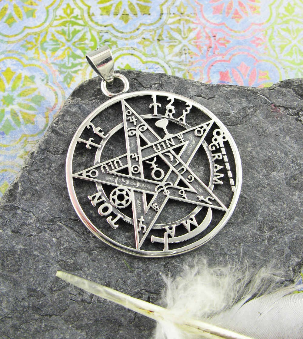 Large Cut-Out Tetragrammaton Yahweh Pentagram Symbol Pendant ONLY No CHAIN