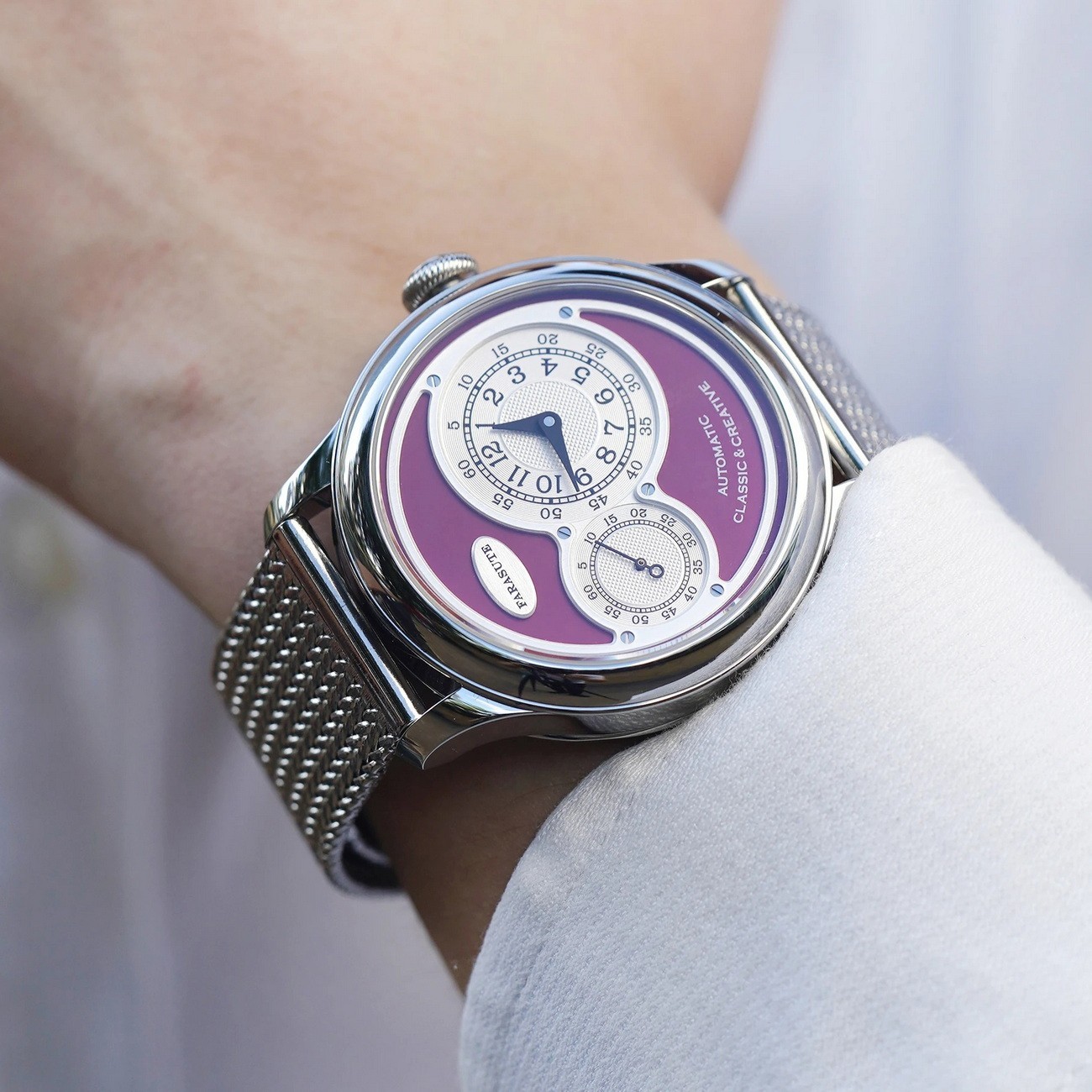 FARASUTE Men Automatic Watch 40mm Mechanical Wristwatch Sapphire Enamel Dial
