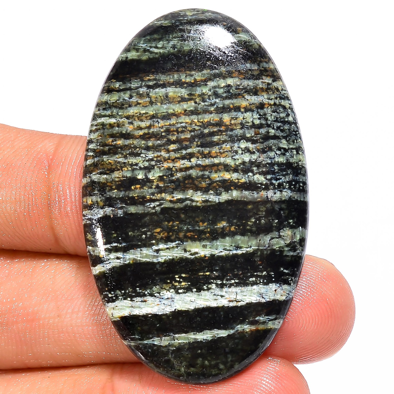 Natural Green Swiss Opal Oval Shape Cabochon Gemstone 50.5 Ct 46X27X5mm GC-22746