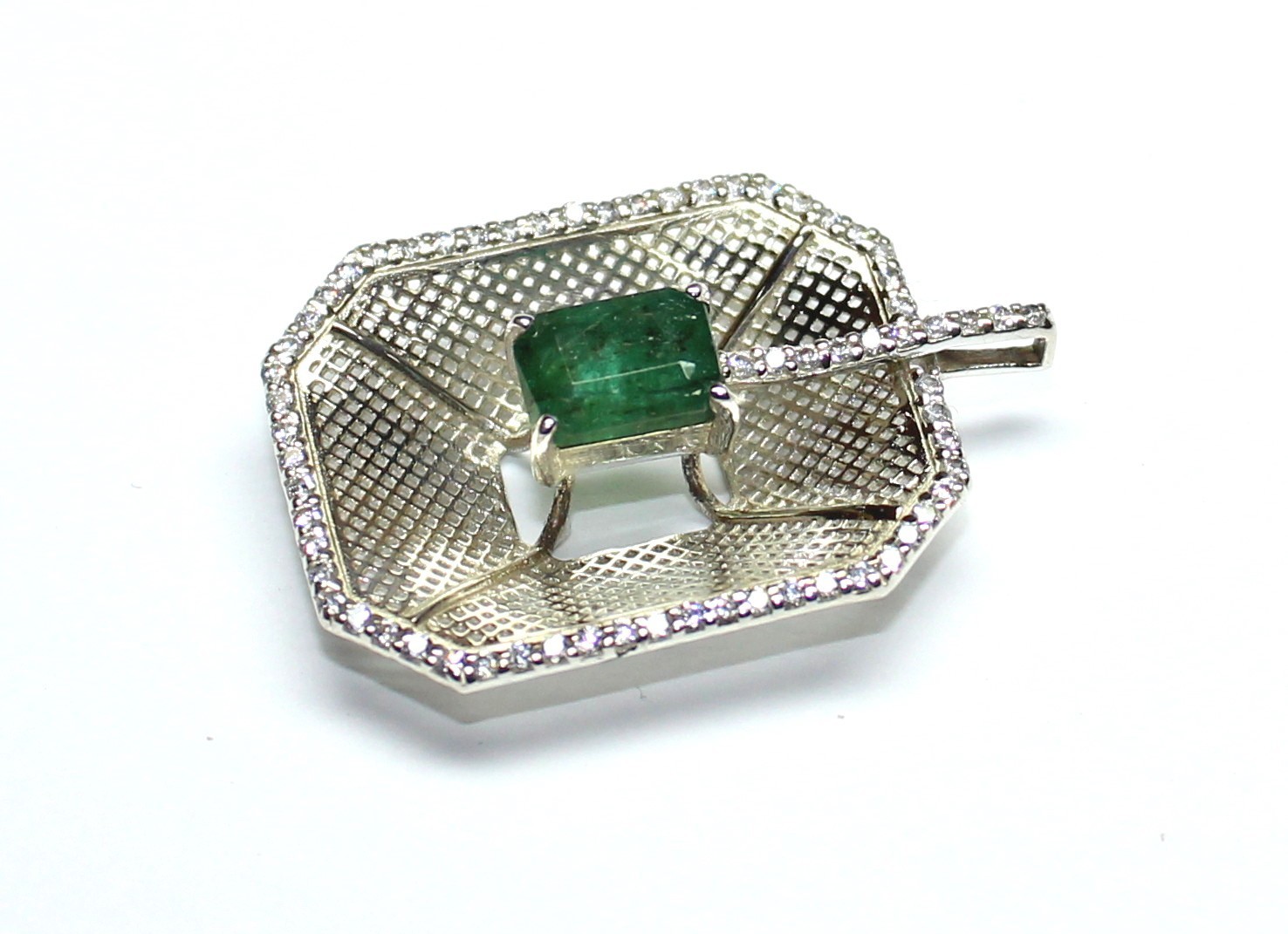 Untreated Natural Emerald Basketball Pendant, World Cup Inspired Jewelry