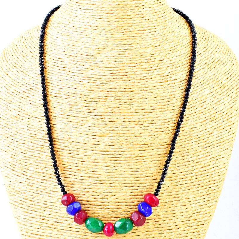 100.00 Cts Earth Mined Spinel ,Ruby ,Emerald & Sapphire Beads Necklace NK 39E118