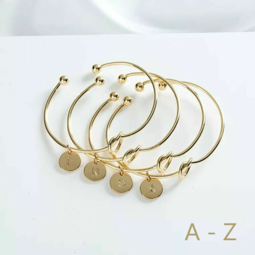 Personalized Bracelet Initial Knot Monogram Bridesmaid Bangle 26 Letter UK Stock