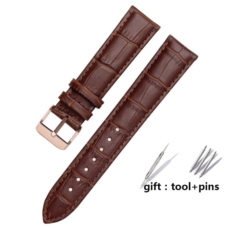 Leather Watch Band Strap Universal Replacement 12–22mm for Men Women