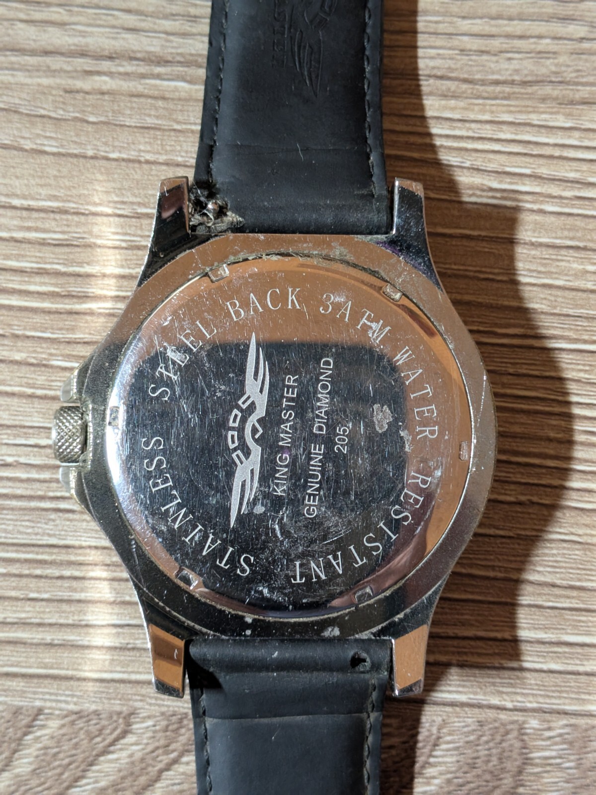 Used King Master Mens Quartz Watch Genuine Diamond AS IS