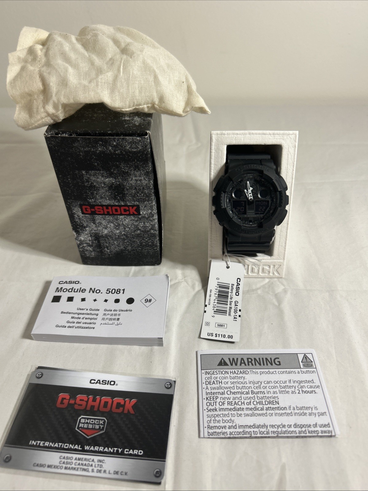 Casio G-Shock GA-100-1A1 Men Black Analog Digital Watch Module 5081 New