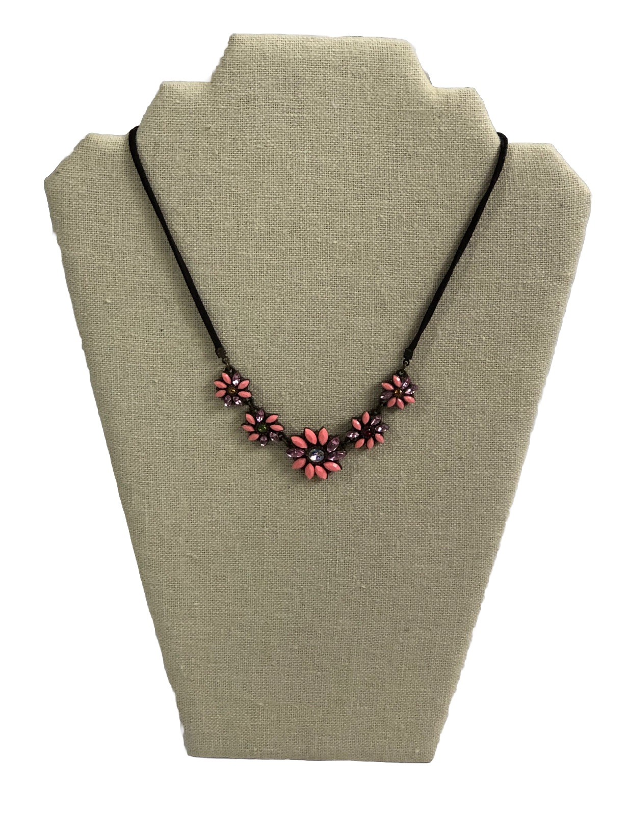 Betsey Johnson Necklace Pink Flower Adjustable Slide