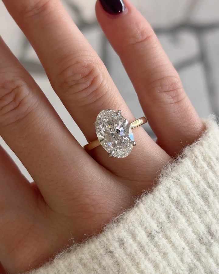Timeless Elegance 5.20 Ct Oval Cut Lab Grown Diamond Ring Solid 14K Yellow Gold