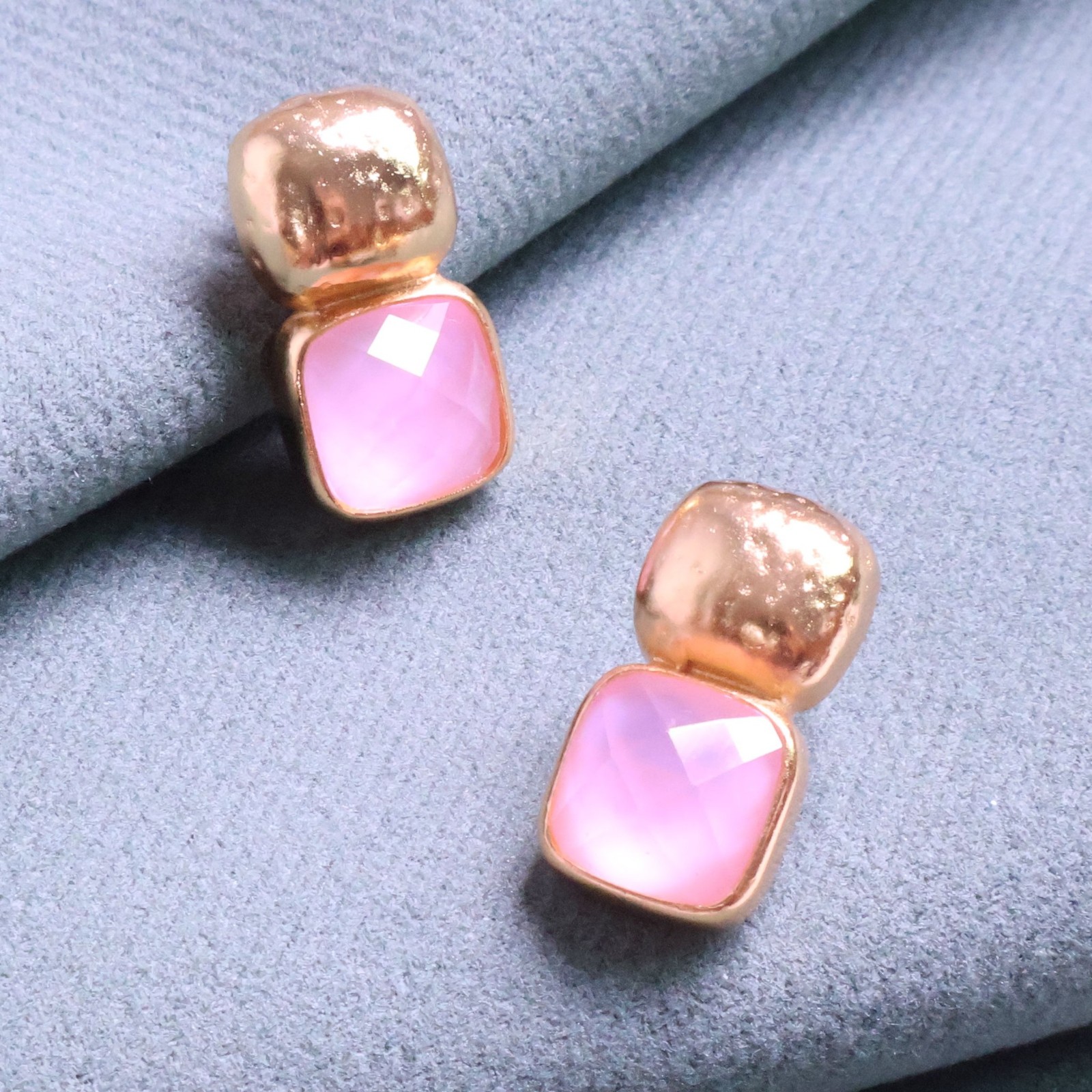 Julie Vos Catalina Earrings – Gold & Iridescent Rose