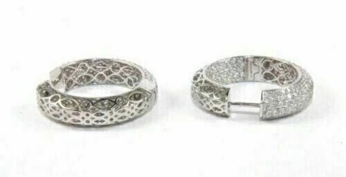 4Ct Round Cut Moissanite Pave Huggie Hoop Earrings 925 Sterling Silver