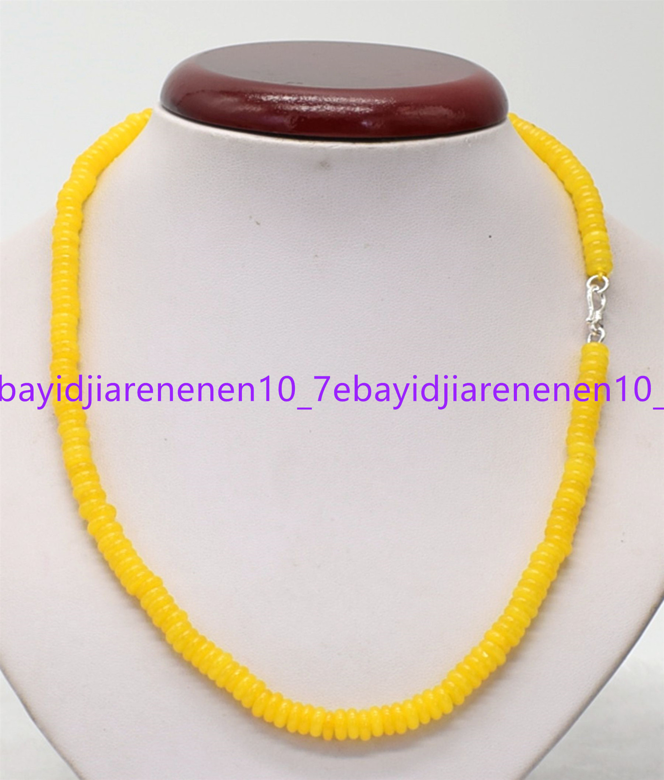 Fashion 3x8mm 4x10mm Natural Yellow Topaz Gemstone Abacus Beads Necklace 18 in