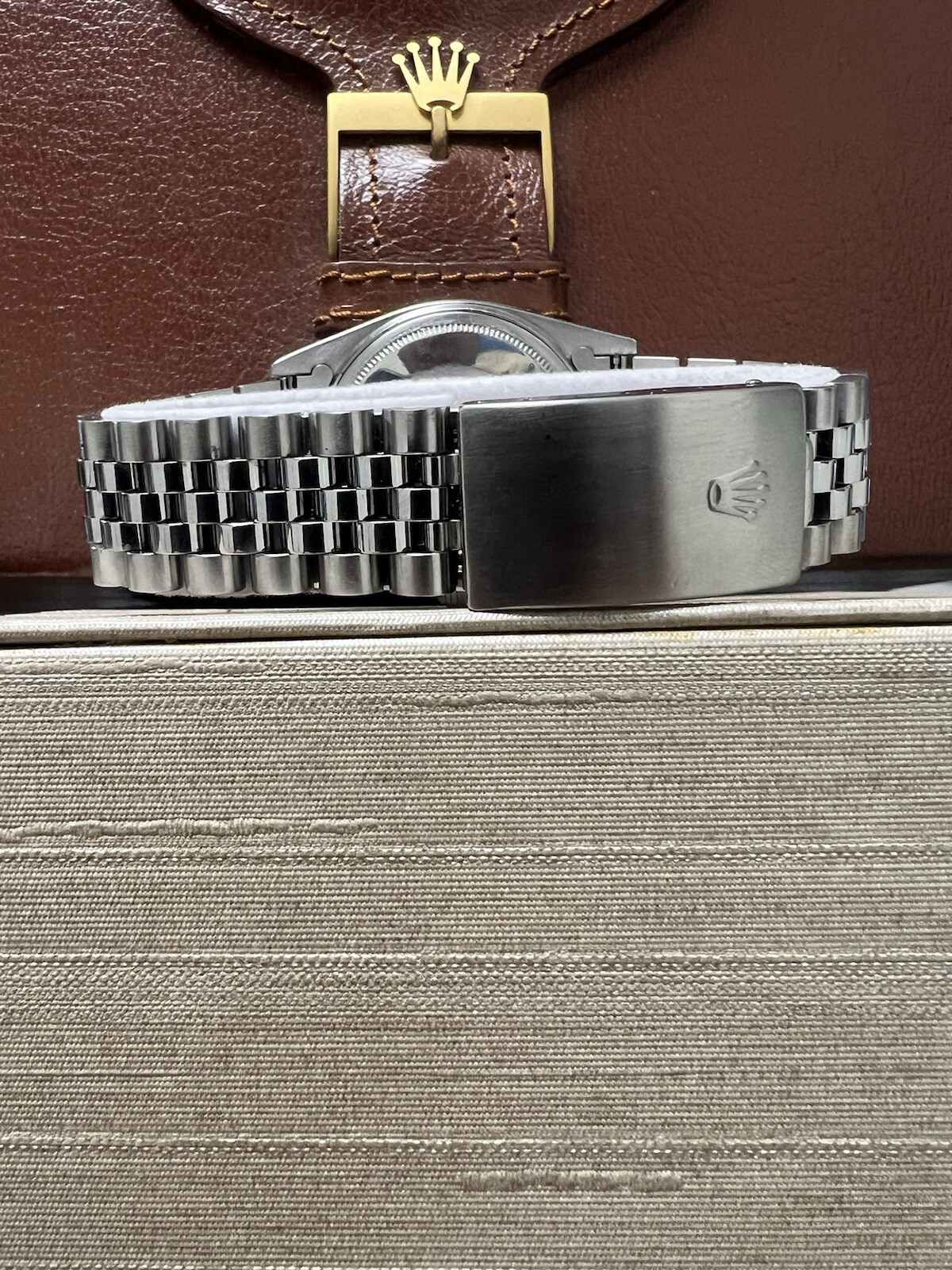 Mens Rolex Datejust White Gold Stainless Silver Dial 36mm Watch 1601