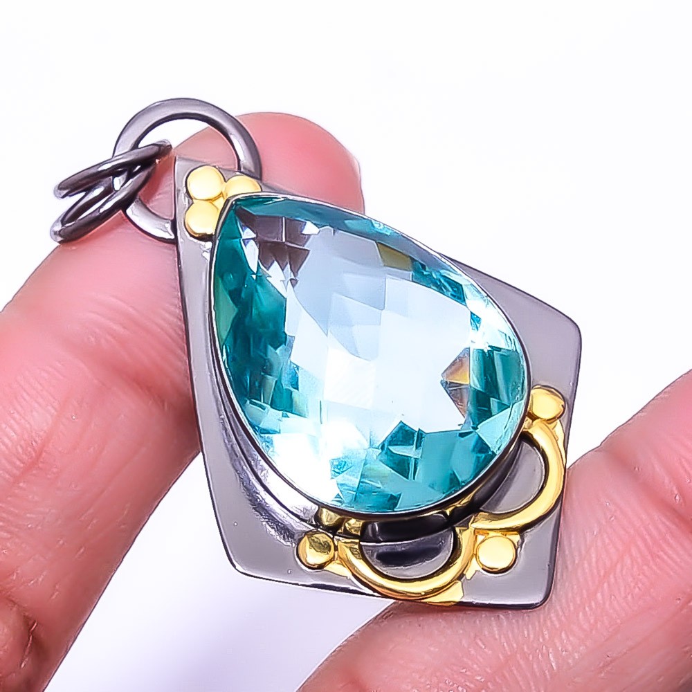 Apatite 925 Sterling Silver Handmade Pendant 1.95″ P26416747, Christmas Gift