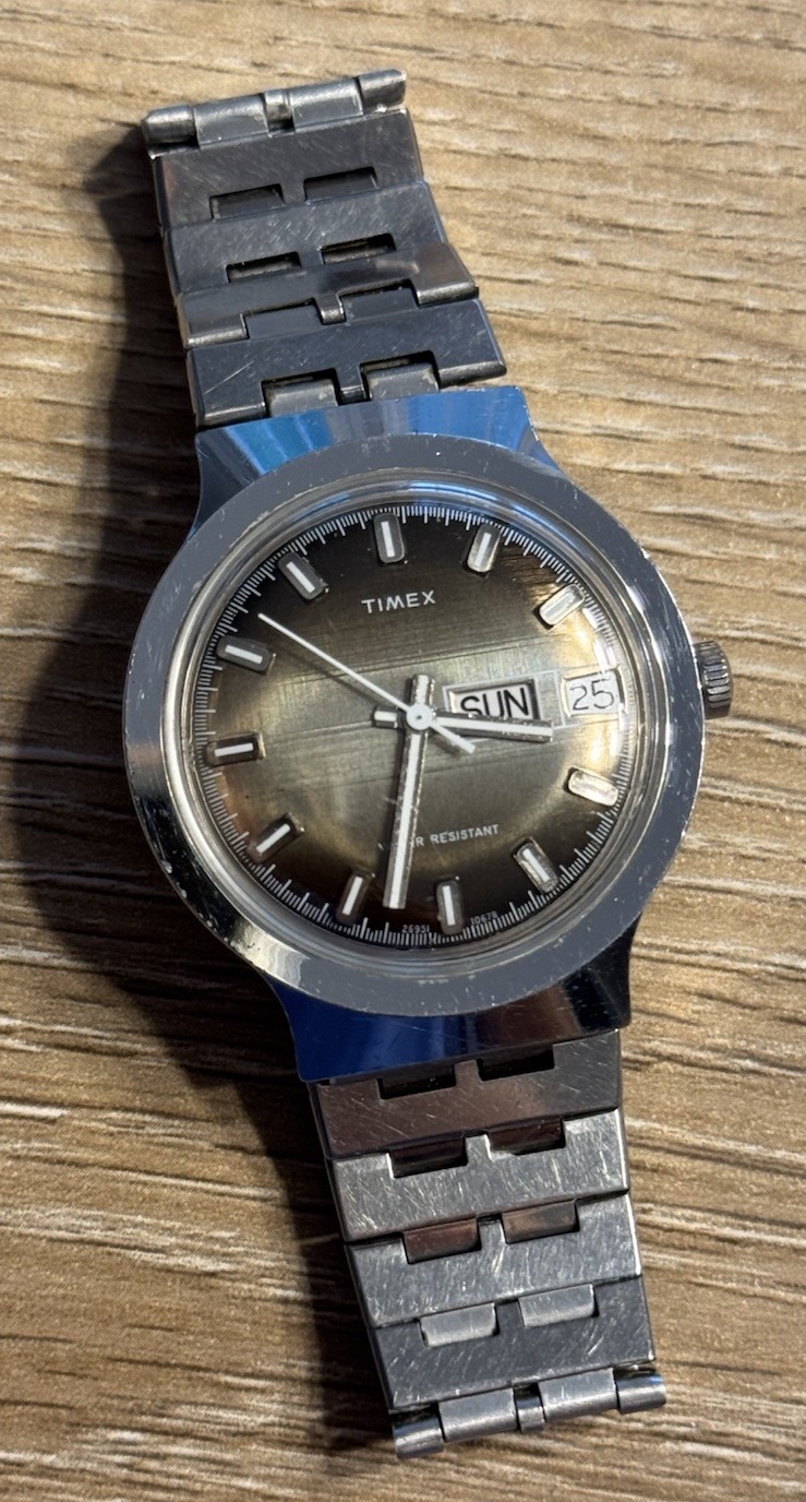 vintage Timex Marlin watch, mechanical, manual-wind model, Original Band