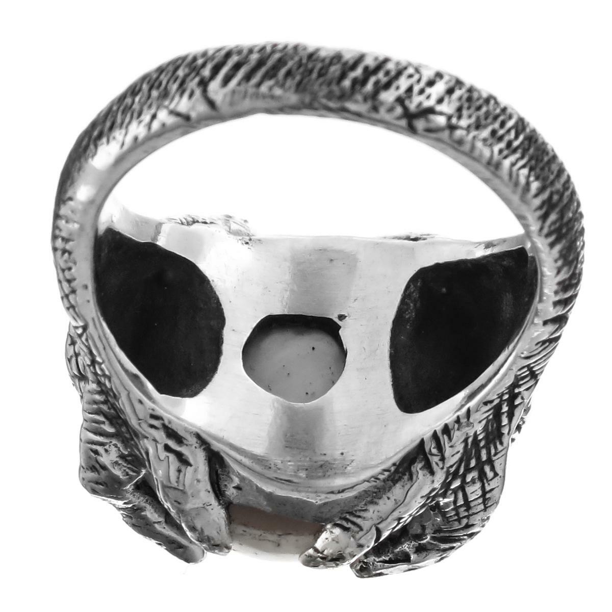 White Mabe Cultured Pearl Eagle Claw 925 Sterling Silver Ring