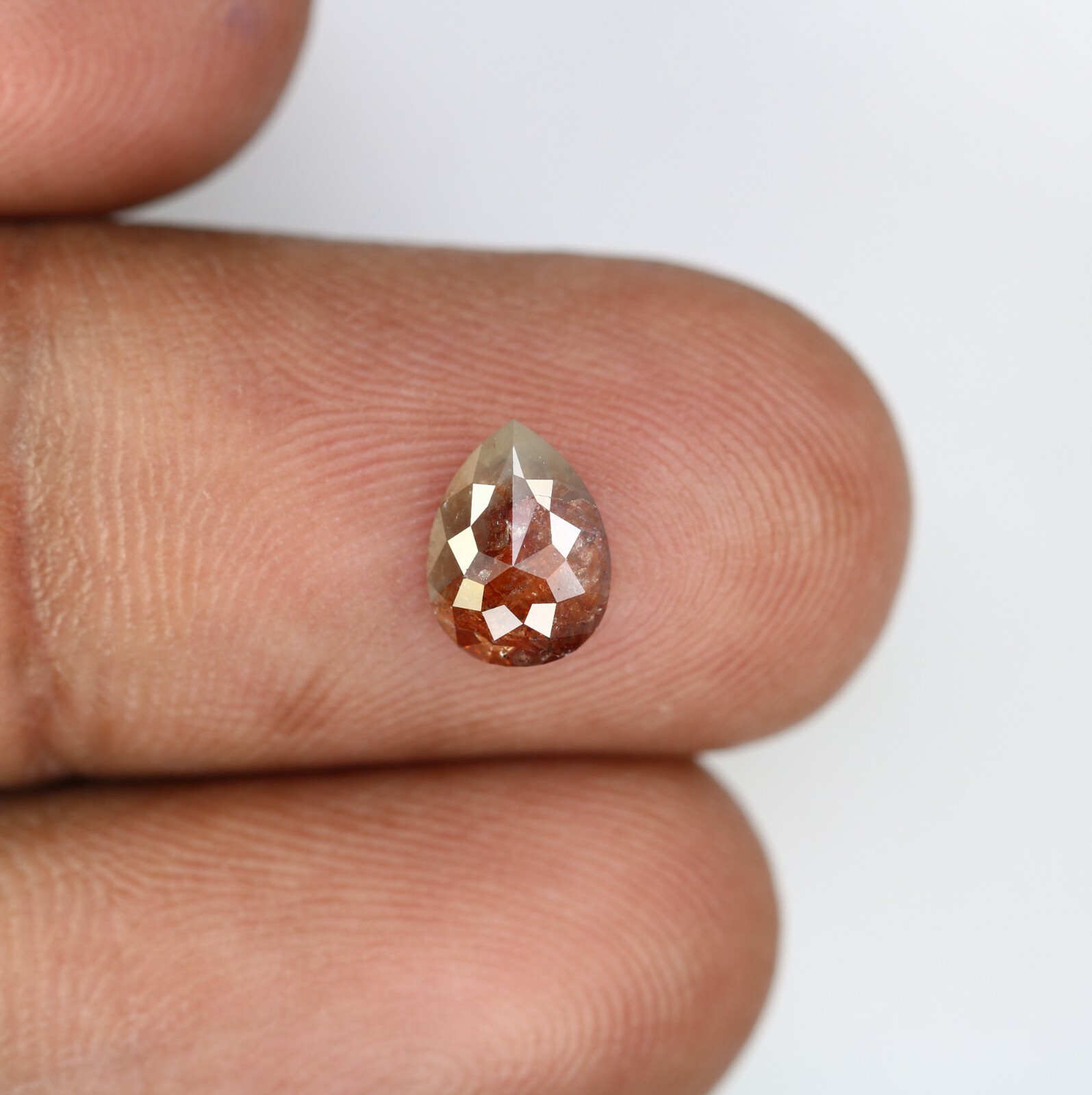 0.88 CT 7.90 MM Red Pear Shape Diamond For Engagement Ring
