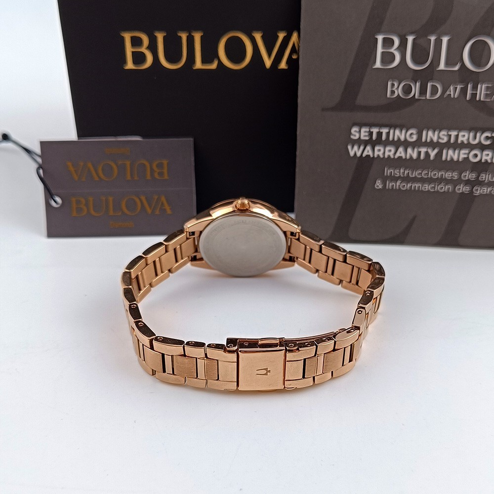 Women’s Bulova Sutton 97P151 Rose Gold Dial Bracelet Stainless Quartz Watch
