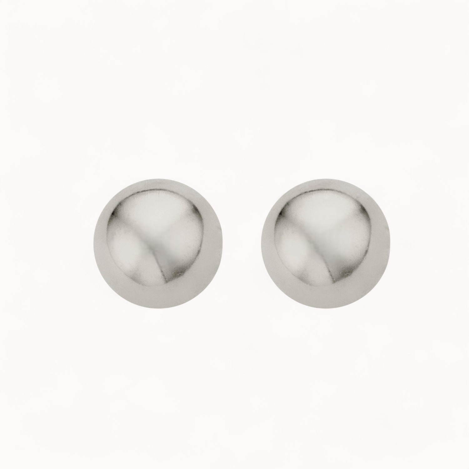 Stud Ball 4mm White Gold 585 Round Earrings Classic