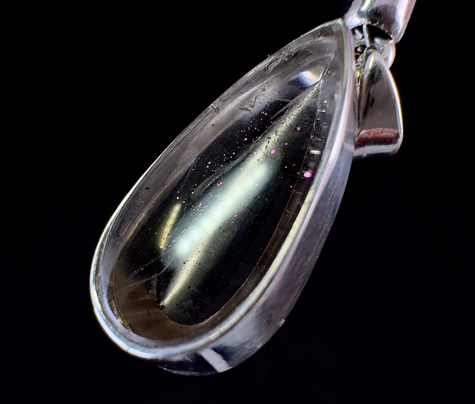 COVELLITE Pink Fire Quartz Crystal Pendant – Fine Stone Healing Jewelry, 54287