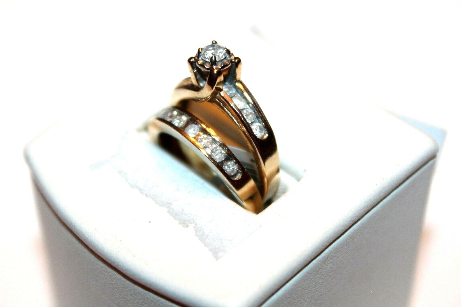 Ladies’ 10KT Yellow Gold 3/4 cttw Genuine Diamond Bridal Set Size 7
