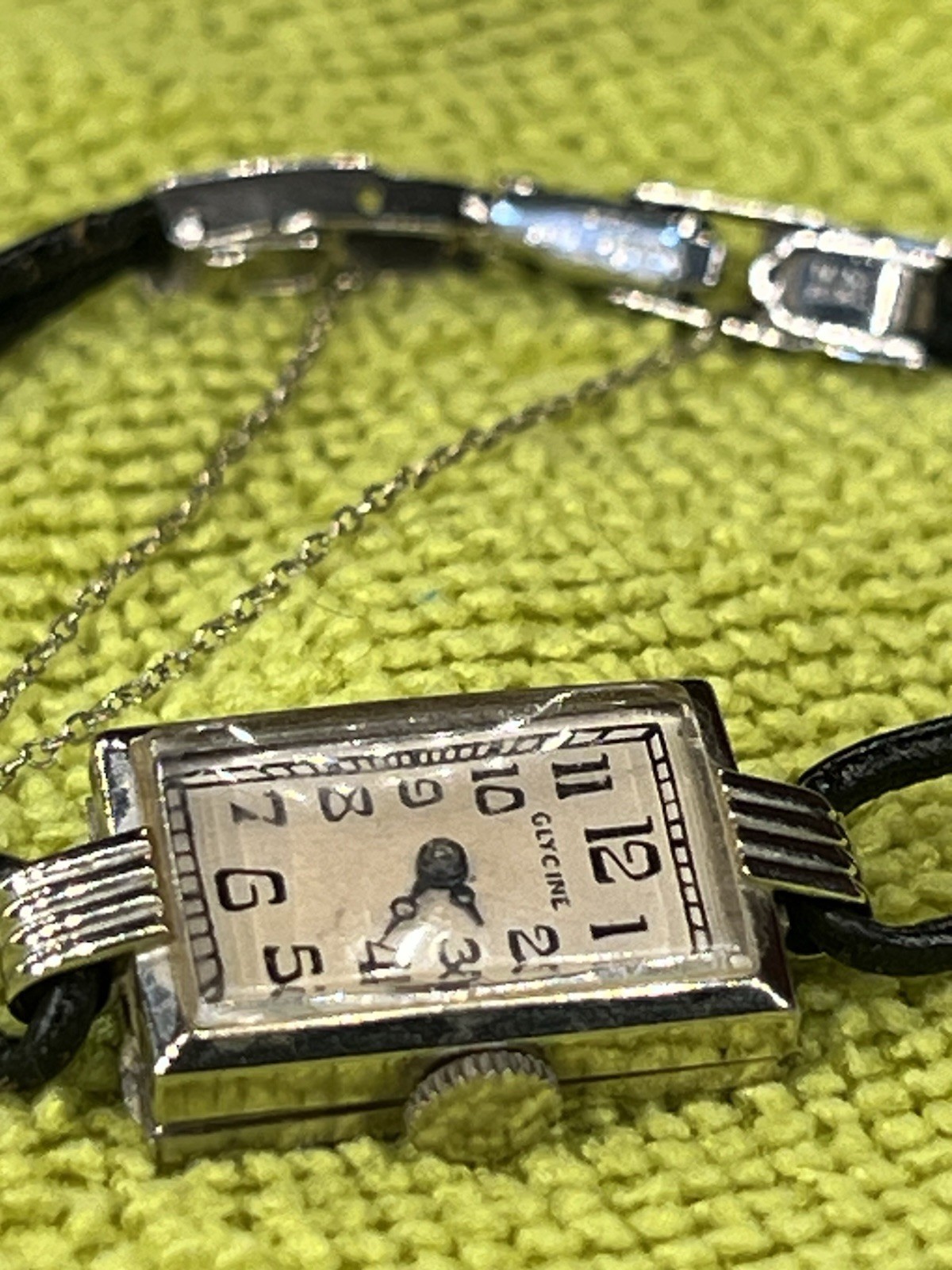 Solid 14K Gold Glycine Art Deco Cocktail Watch K&O Imported Case 1930s Signed