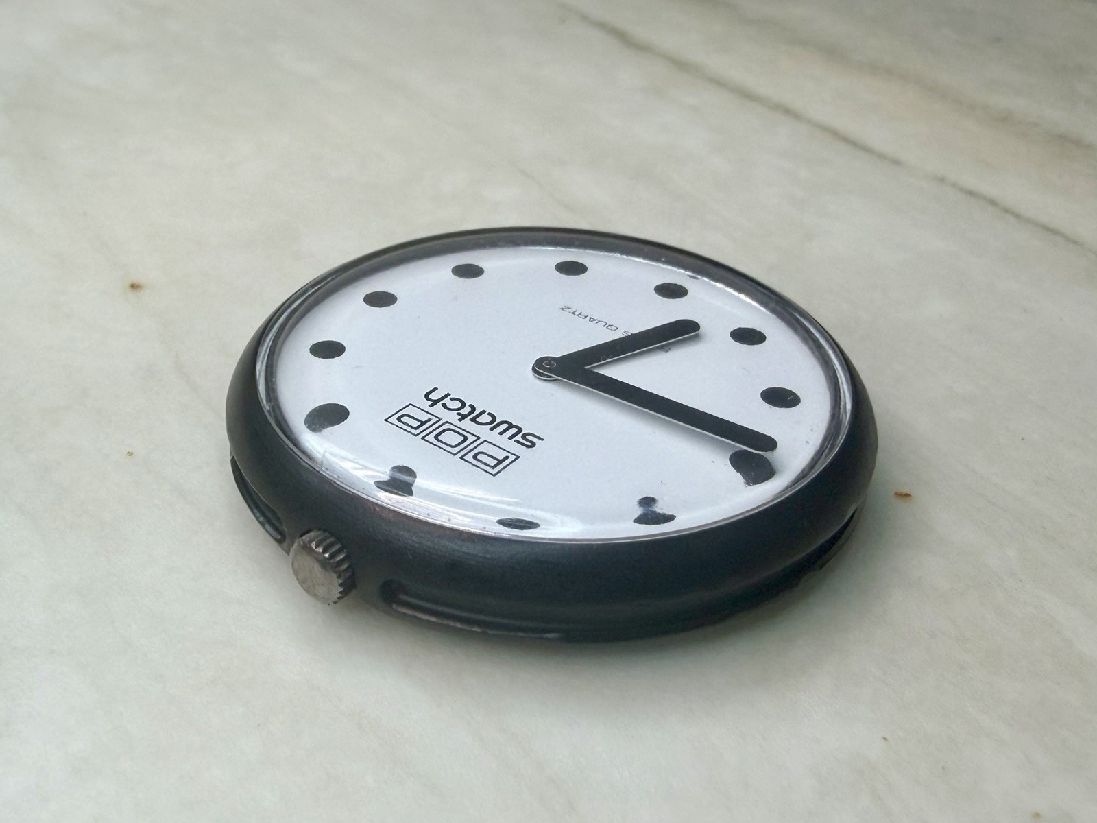 VINTAGE 1986 SWATCH POP “Jet Black” BB001 – NO YEAR DIAL – First Year Production
