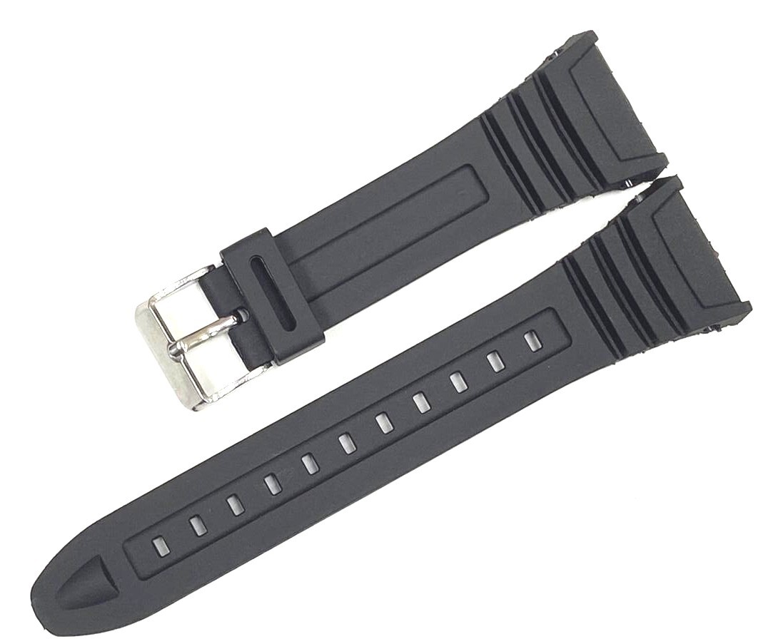 Silicone Watch band for Casio 3239 W-96H-1A 2A 9A Strap Black Men’s Sport Rubber