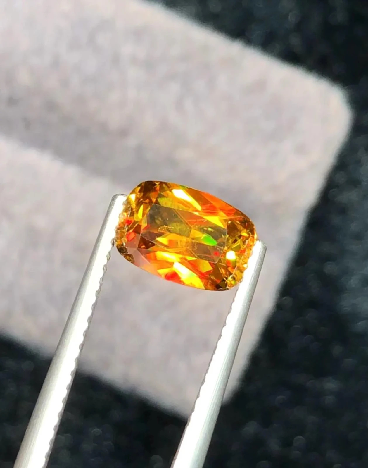 Full Fire Golden Sphene/Titanite Gemstone, Cushion Cut Rare Yellow Sphene 1.85CT