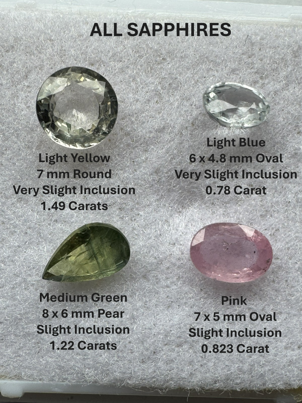ALL SAPPHIRES: PRECIOUS GEMSTONE INVESTMENT LOT #30: 4 GEMS, 4.31 TCW.