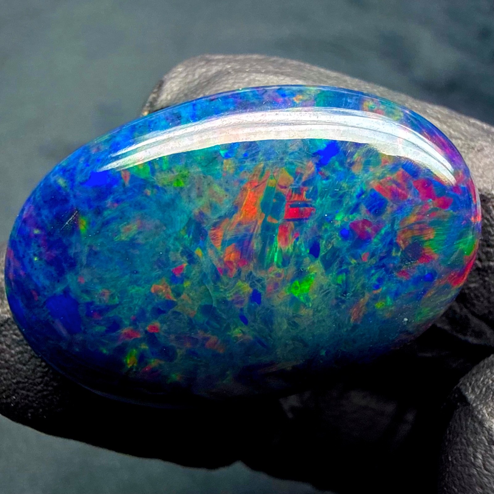 fire opal cabochon,Ethiopian black Natural loose opal for jewelry 26.2Ct 29x19mm