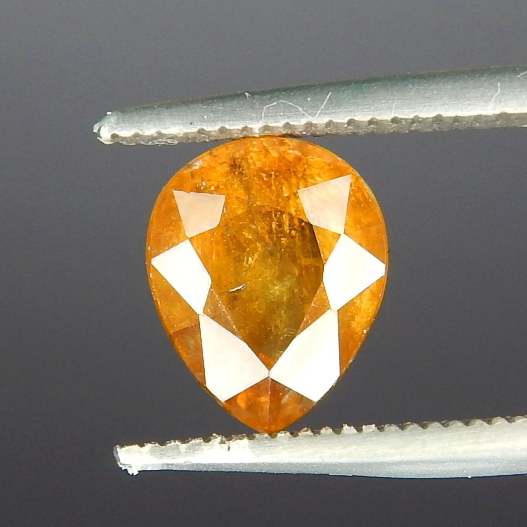 2.6ct Vivid Orange Sphene Natural Earth Mined Unheated Faceted Pear Ceylon