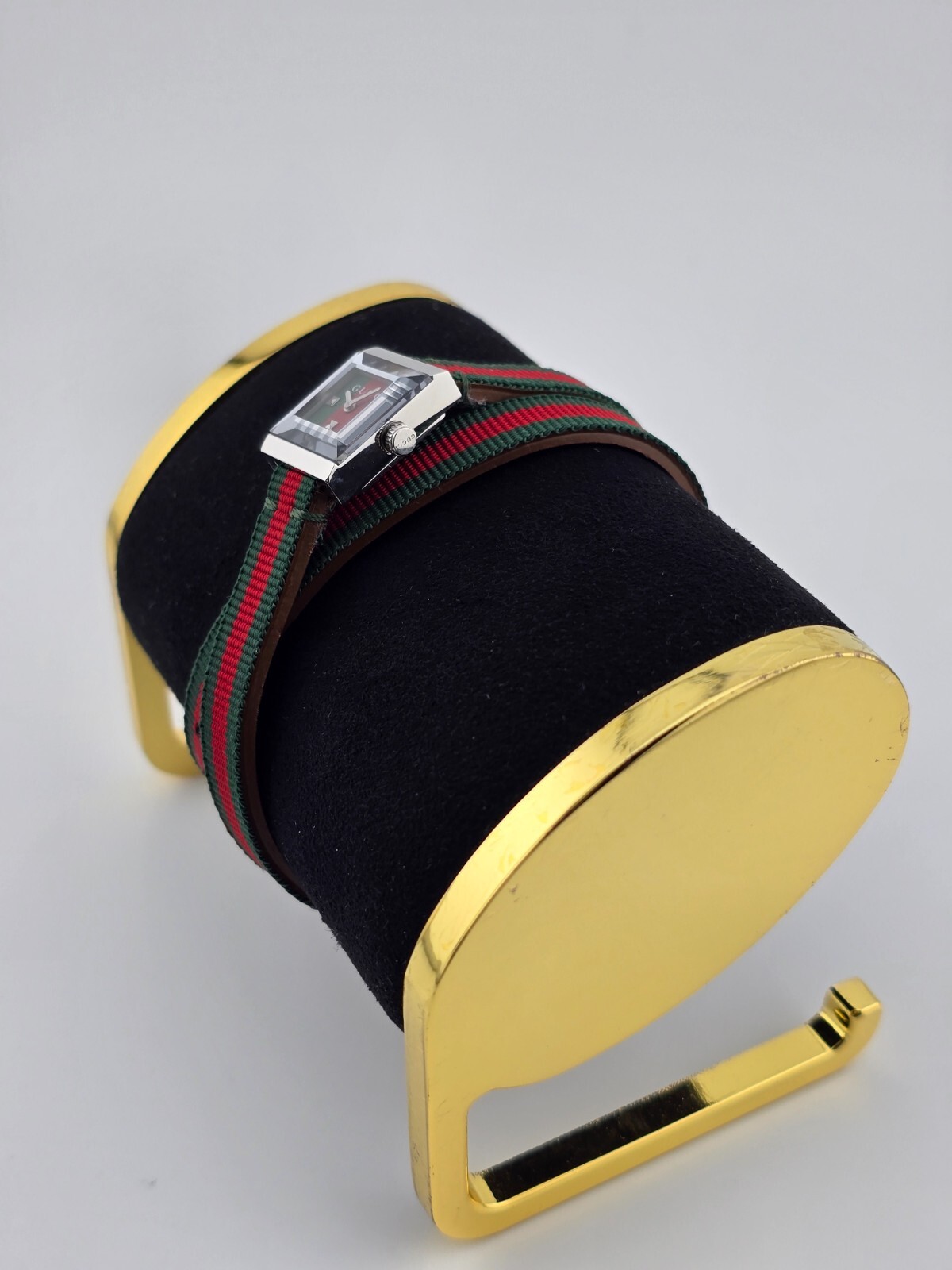 Gucci Women’s G-Frame Green and Red Dial Quartz Watch – YA128528 ($920 MSRP)