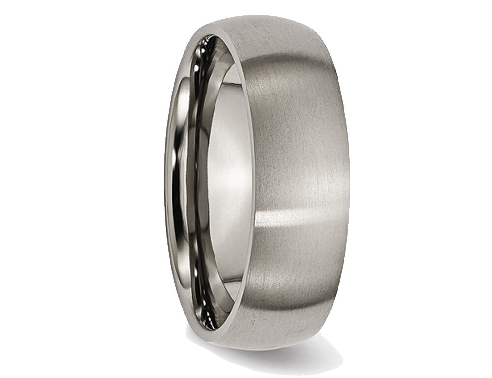 Mens 7mm Comfort Fit Titanium Wedding Band Ring