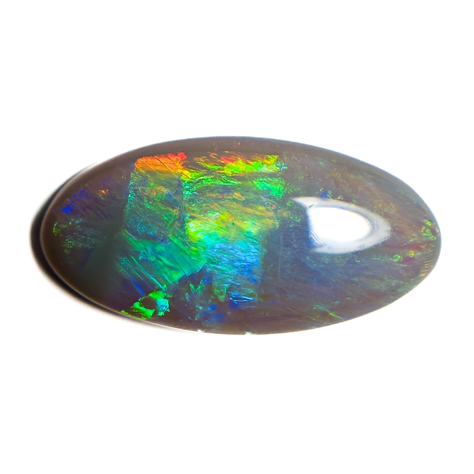 Semi Black Opal Green Multicolour 24x12x5 Cabochon Marquise 10.3 Carat OPAL183