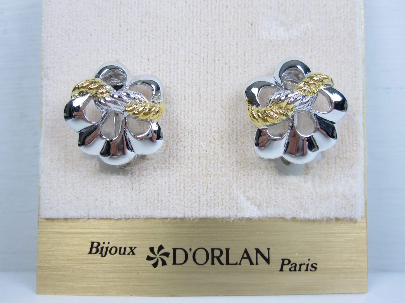 D’Orlan Rhodium Plated Pierced Earrings – Lead and Nickel Free – 9594