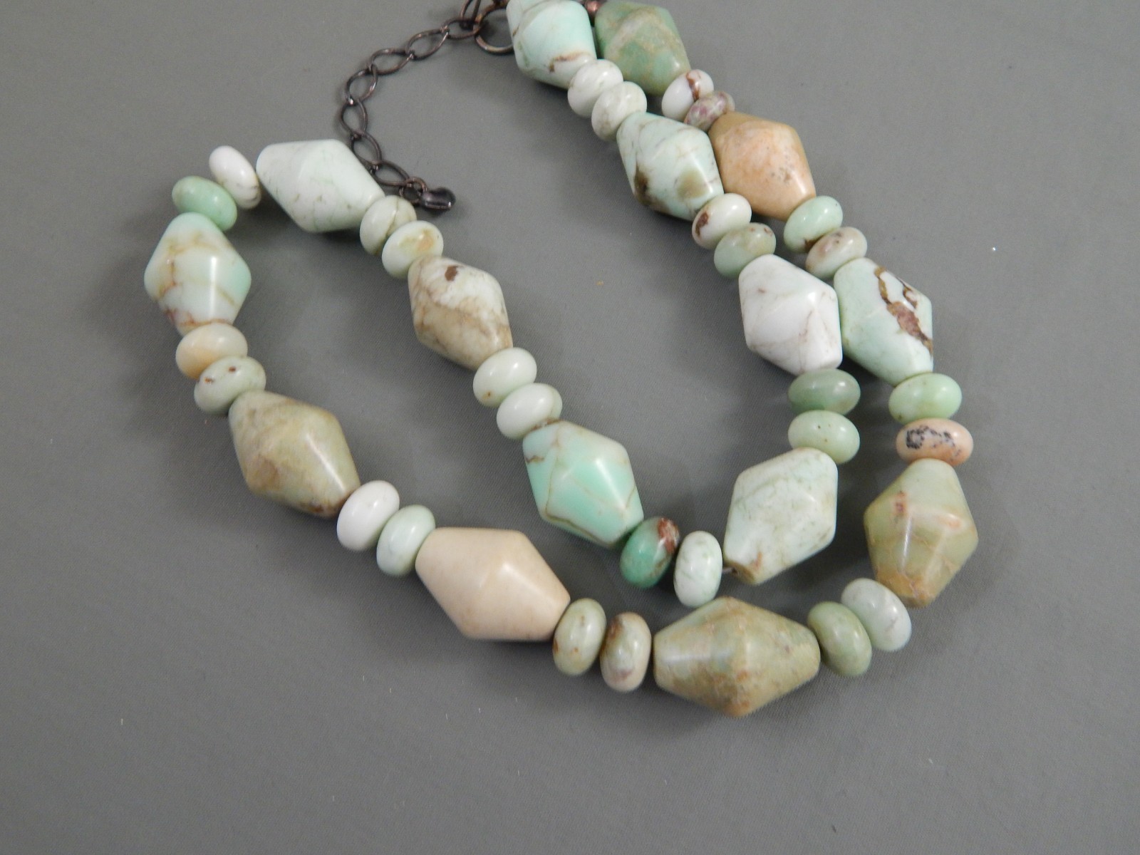 Signed DTR 925 Mine Finds by Jay King Bi-cone Gemstone Bead Necklace 22″ adj
