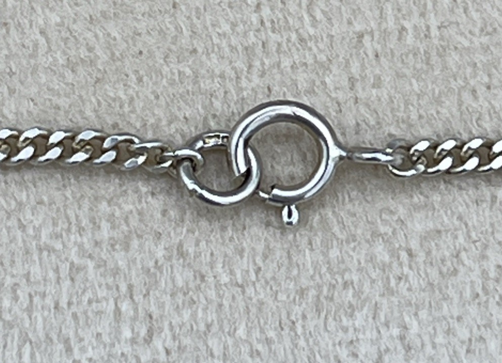Vintage Sterling Silver Moonstone Pendant Necklace Chain Marked 925 51cm long