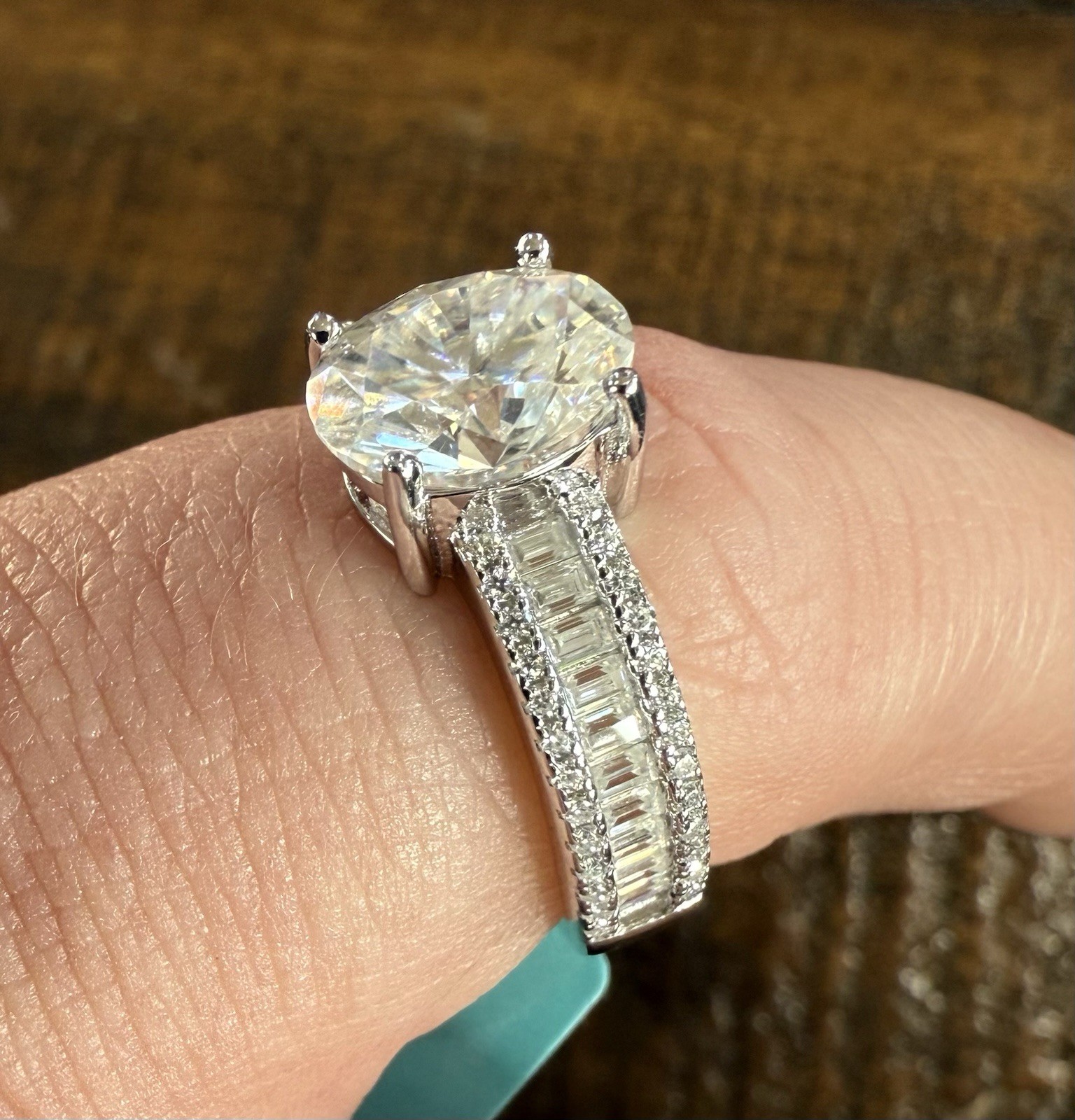 Engagement Wedding SIZE 8 Moissanite Ring 925 Sterling Silver $799.99 Retail