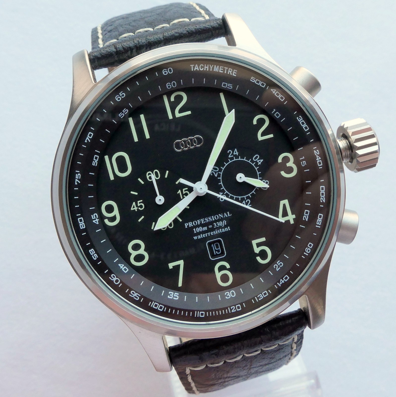 Audi RS S Motorsport Racing Pilot Car Accessory Driver Sport Chronograph Watch