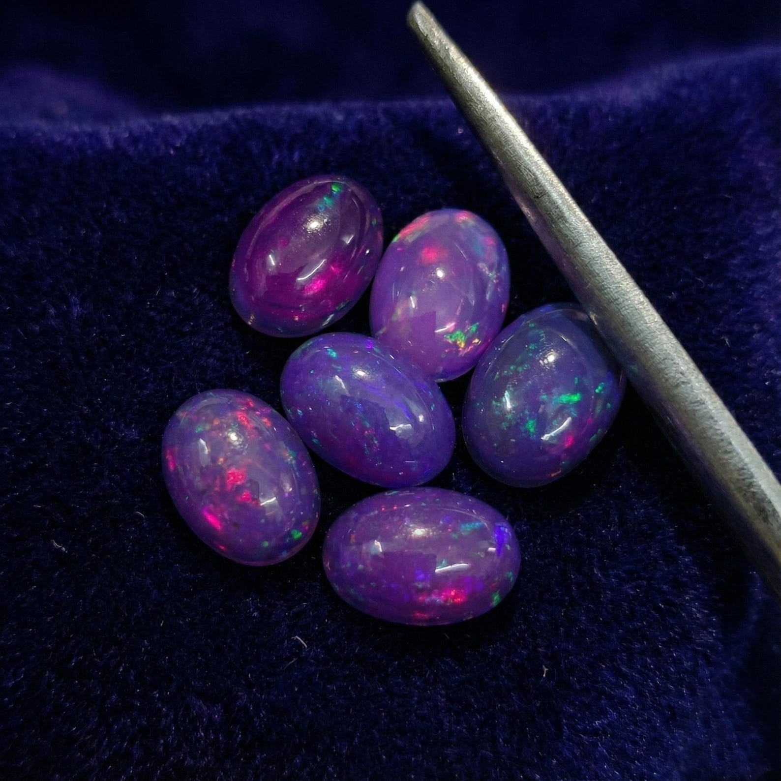 Natural Purple Ethopian Opal Oval Cabochon 3x5mm To 8x10mm Loose Gemstone