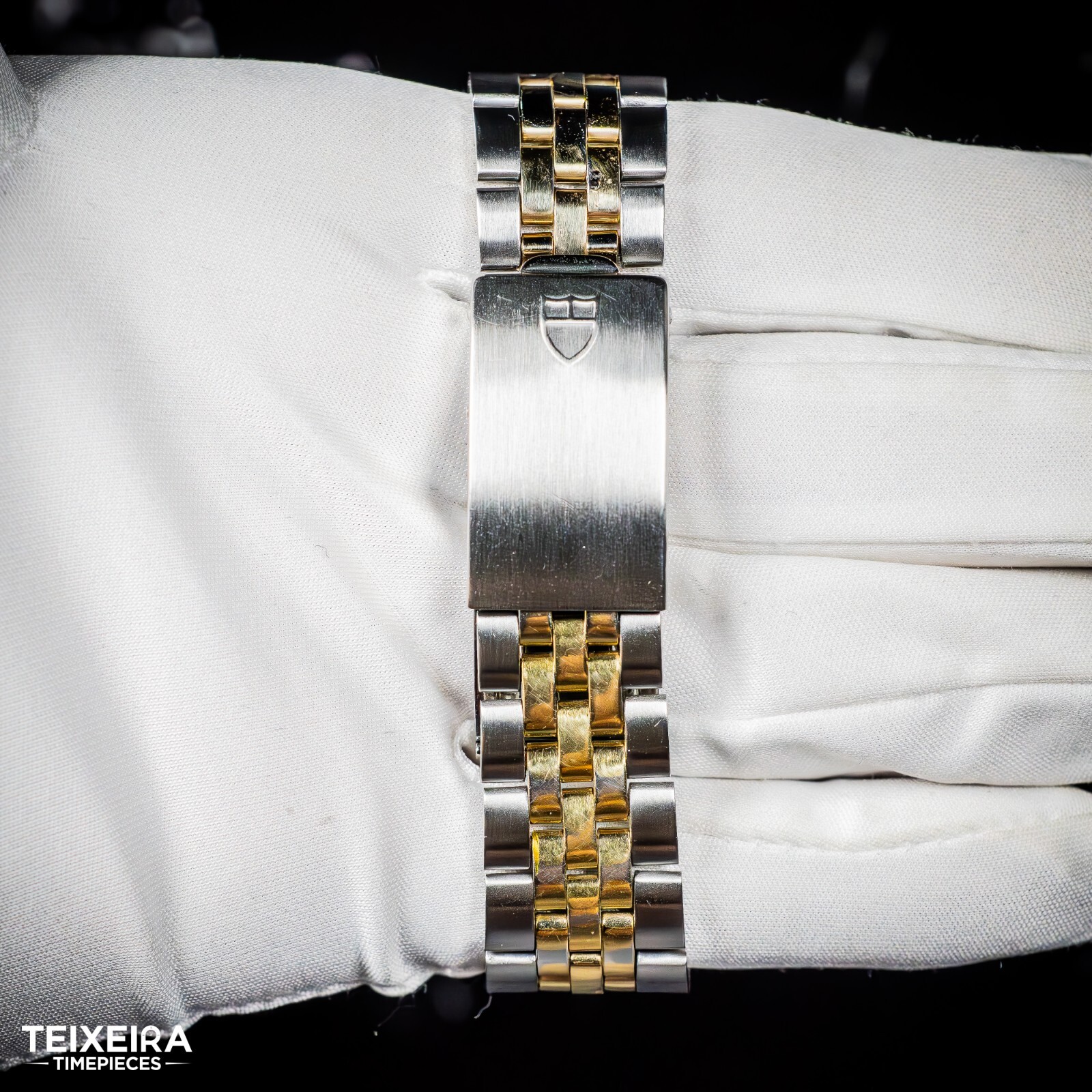 Tudor Prince Date 74033 Champagne 18k Fluted Bezel and Jubilee Bracelet 34mm