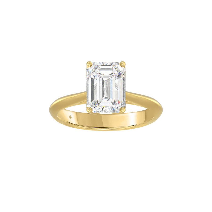Lab Grown Diamond Engagement Ring 14K Yellow Gold, IGI Certified, 1-4 Carat D-F