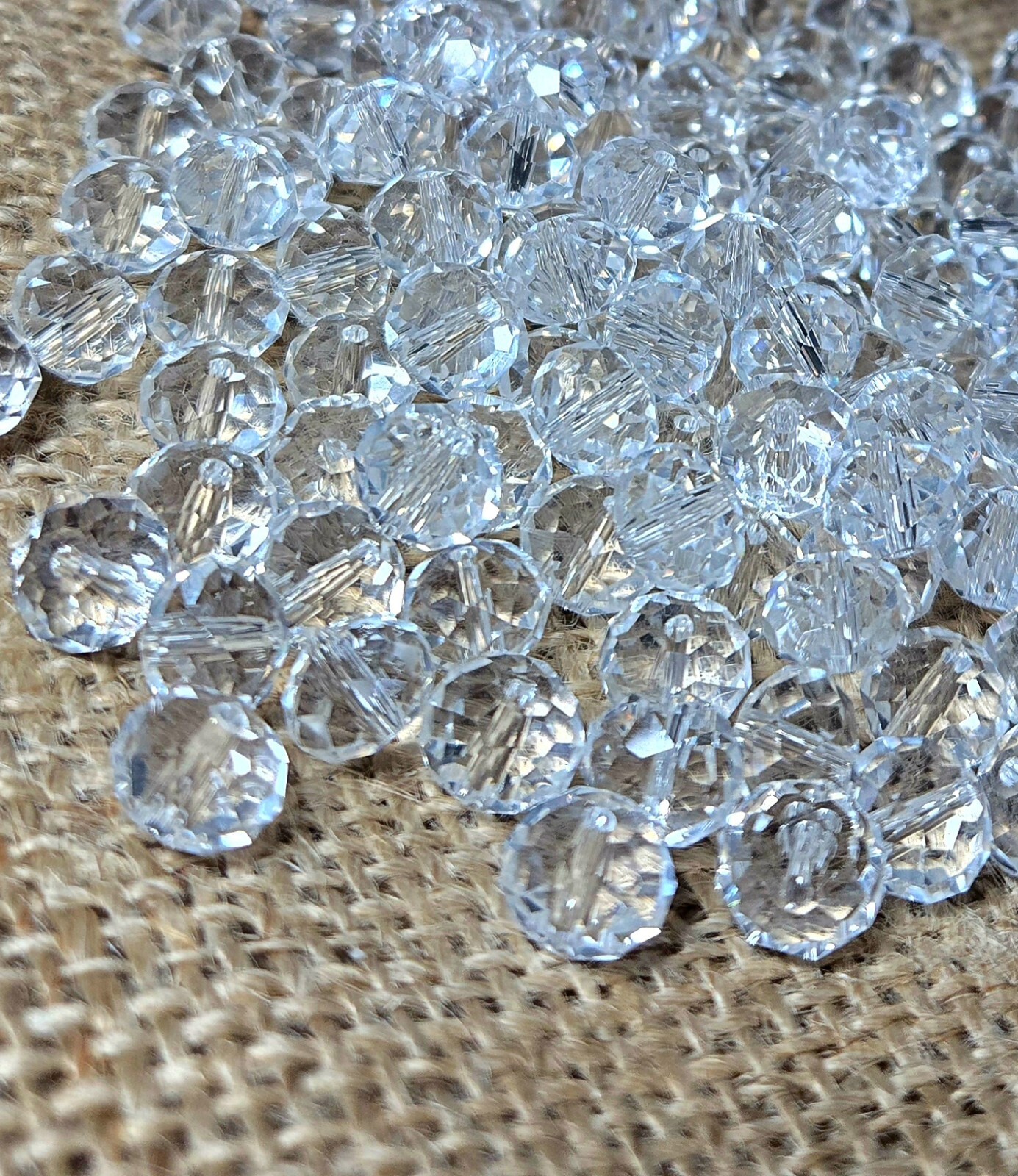 Crystal Beads 6x8mm Beads for Jewelry Making Bulk 180 pcs Clear White Roundelle